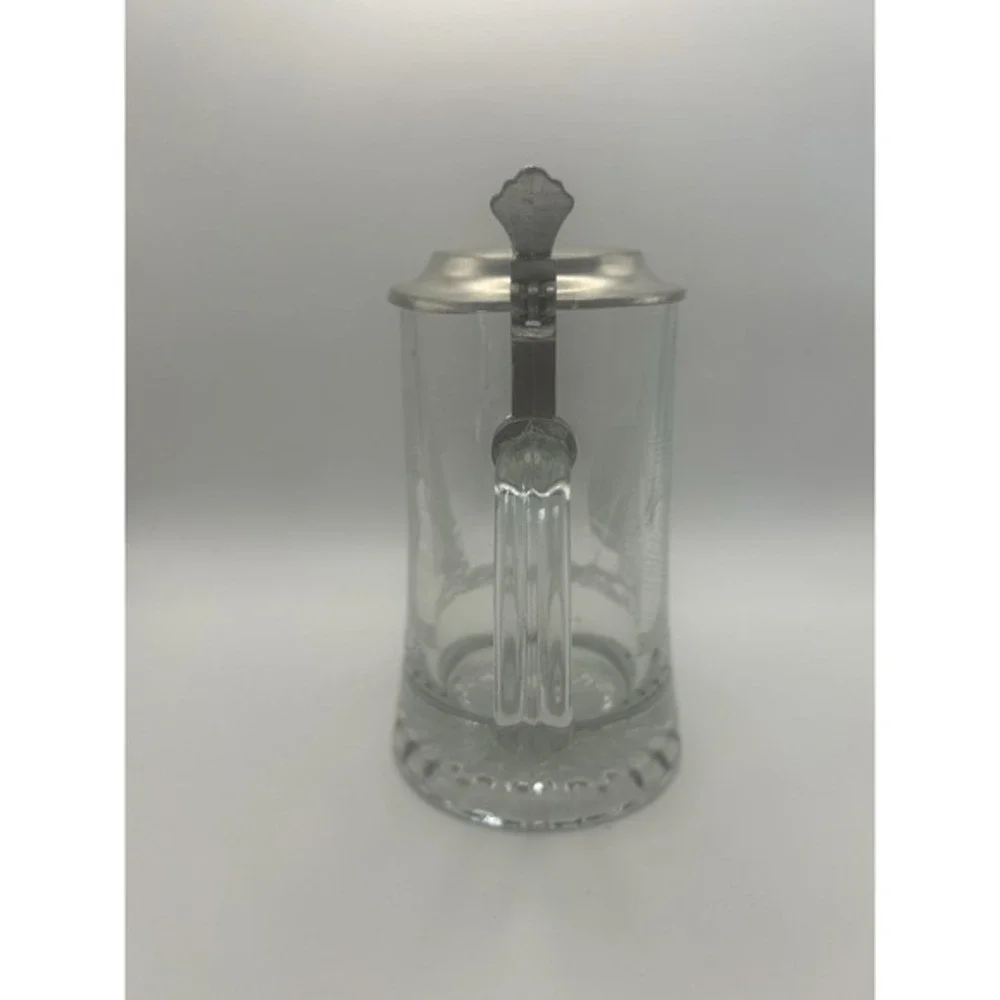 Vintage Old Spice Pewter Lidded Beer Stein‎ Columbia 1964 Glass Mug 95% Zinn